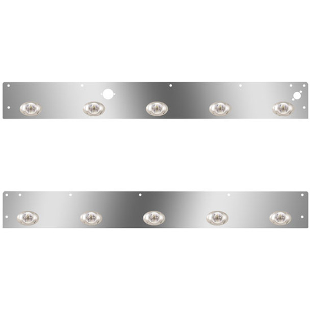 S.S. Day Cab Panels W/ 10 P3 Amber/Clear LEDs, Block Heater Plug Hole, Step Light For Kenworth T800, W900