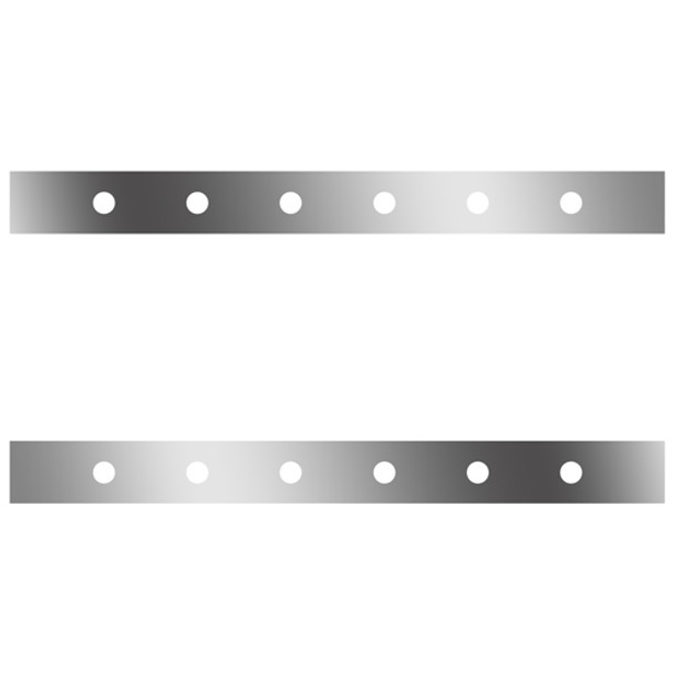 42 Inch Stainless Non-Aero Sleeper Panels W/ 12 Round 3/4 Inch Light Holes For Kenworth T800, W900