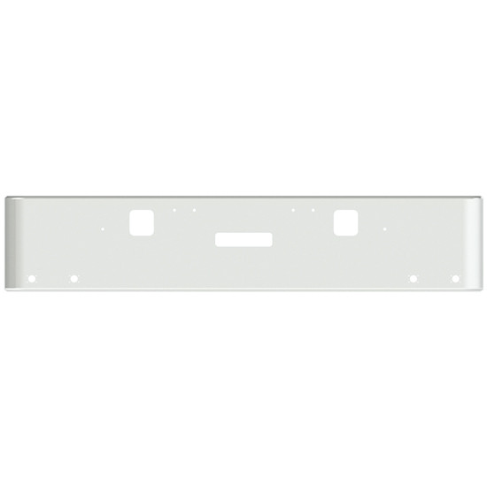 22 Inch Chrome Steel Texas Square Bumper With Mounting, Standard Step And Tow/Hitch Holes 4 M3 Or P3 Light Holes For Freightliner Classic 1400 Series 2002-2007