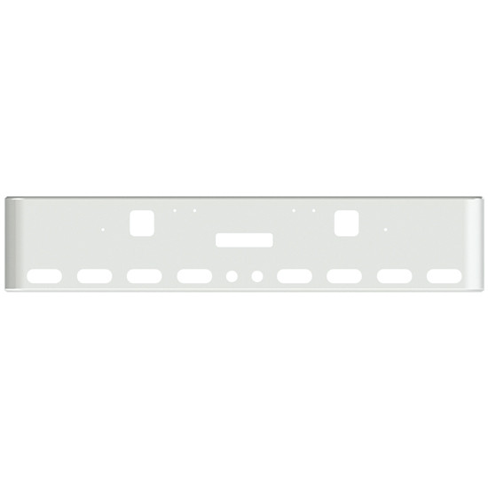 22 Inch Chrome Rolled End American Eagle Bumper With Tow, Step, 8 Oval And 2 - 2 Inch Round Light Holes