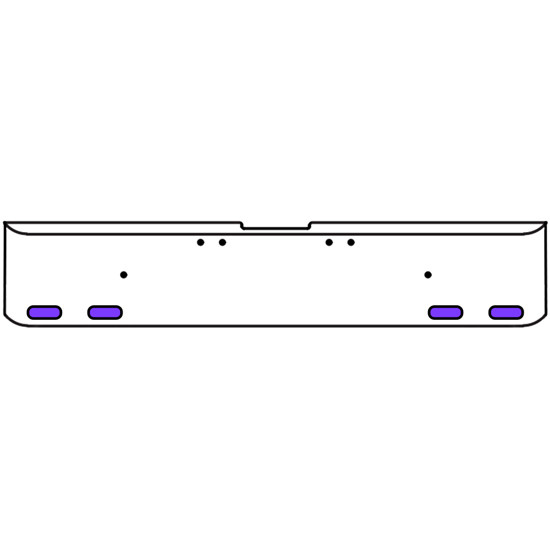 18 Inch Chrome Texas Rolled End Bumper Kit With Bolt Holes And 4 Oval Amber-Purple Dual Revolution Lights For Freightliner Classic 120, 132 Xl 2002- 2007