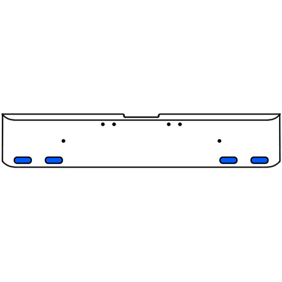 18 Inch Chrome Texas Rolled End Bumper Kit With Bolt Holes And 4 Oval Amber-Blue Dual Revolution Lights For Freightliner Classic 120, 132 Xl 2002- 2007