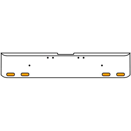 18 Inch Chrome Texas Rolled End Bumper Kit With Bolt Holes And 4 Oval Amber-Clear Chrome Lights For Freightliner Classic 120, 132 Xl 2002- 2007