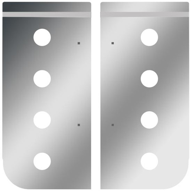 Stainless Steel Cowl Panels W/ 8 Round 3/4 Inch Light Holes For Kenworth W900L, Aerocab