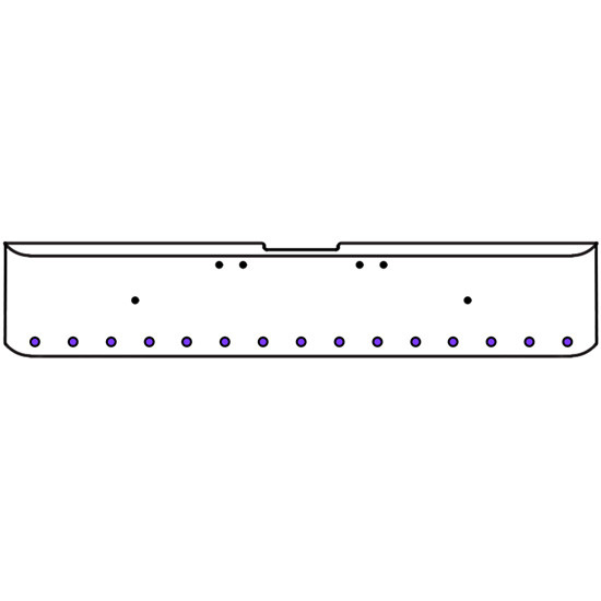 18 Inch Chrome Texas Rolled End Bumper Kit With Bolt Holes And 15 Round 2 Inch Amber-Purple Dual Revolution Lights For Freightliner Classic 120, 132 Xl 2002- 2007