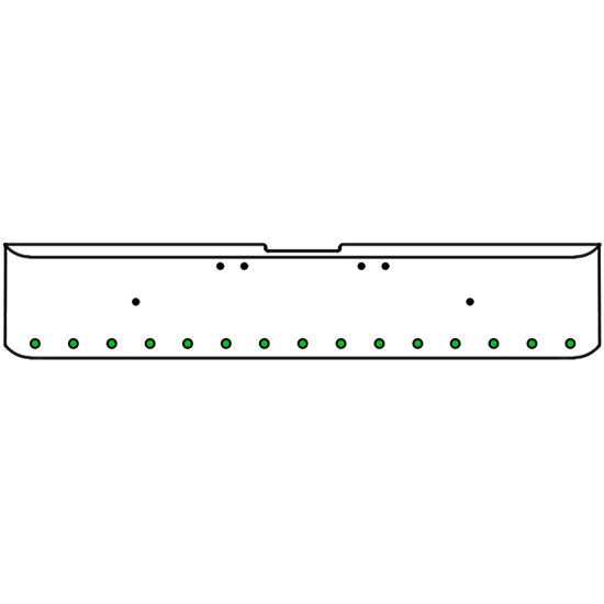 18 Inch Chrome Texas Rolled End Bumper Kit With Bolt Holes And 15 Round 2 Inch Amber-Green Dual Revolution Lights With Visors For Freightliner Classic 120, 132 Xl 2002- 2007