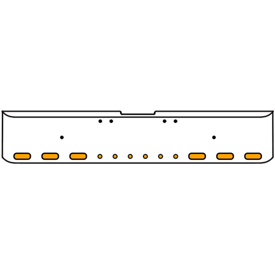 20 Inch Chrome Texas Rolled End Bumper Kit With Bolt Holes And 6 Oval-6 Round 2 Inch Amber Mirage Lights For Freightliner Classic 120, 132 Xl 2002- 2007