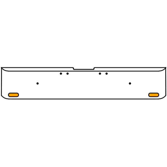 22 Inch Chrome Texas Rolled End Bumper Kit With Bolt Holes And 2 Oval Amber-Clear Chrome Lights With Visors For Freightliner Classic 120, 132 Xl 2002- 2007