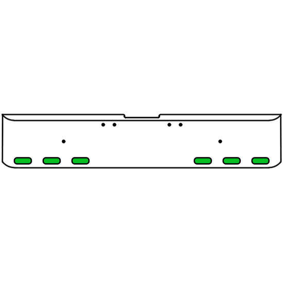 22 Inch Chrome Texas Rolled End Bumper Kit With Bolt Holes And 6 Oval Amber-Green Dual Revolution Lights With Visors For Freightliner Classic 120, 132 Xl 2002- 2007