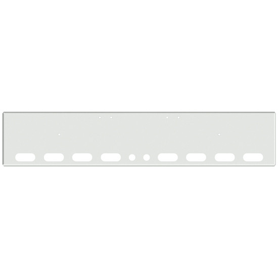 22 Inch Chrome Texas Boxed End Bumper With 8 Oval, 2 Rnd 2 Inch And End 1 Rnd 2 Inch Light Holes For Freightliner Classic 120, 132