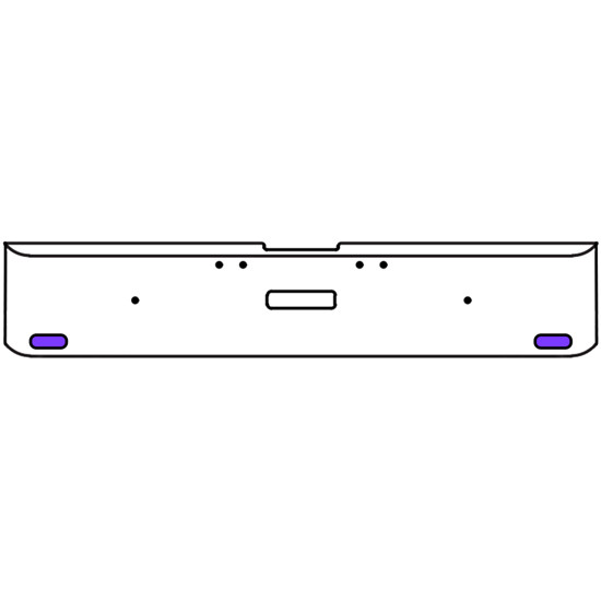 18 Inch Chrome Texas Rolled End Bumper Kit With Center Tow Hole And 2 Oval Amber-Purple Dual Revolution Lights For Freightliner Classic 120, 132 Xl 2002- 2007