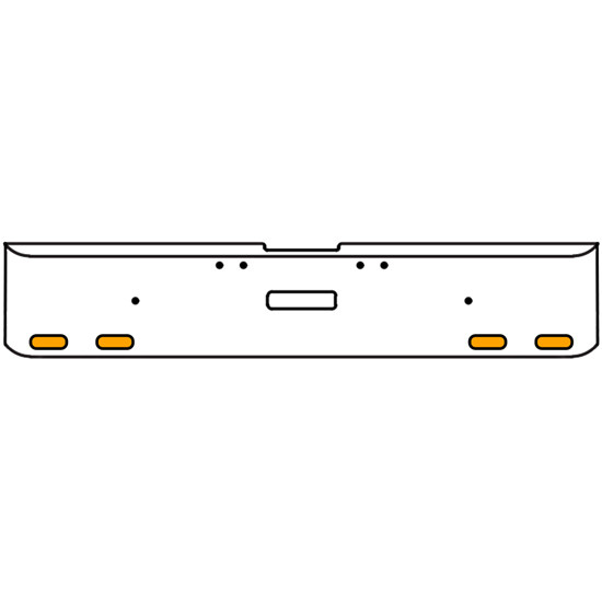 20 Inch Chrome Texas Rolled End Bumper Kit With Center Tow Hole And 4 Oval Amber-Clear Mirage Lights With Visors For Freightliner Classic 120, 132 Xl 2002- 2007