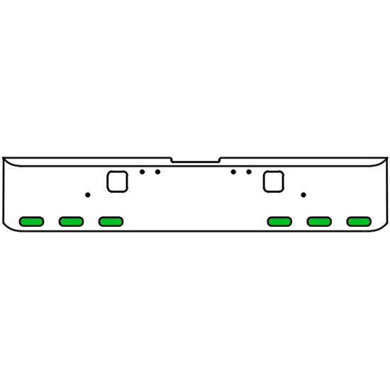 18 Inch Chrome Texas Rolled End Bumper Kit With Hook Holes And 6 Oval Amber-Green Dual Revolution Lights For Freightliner Classic 120, 132 Xl 2002- 2007