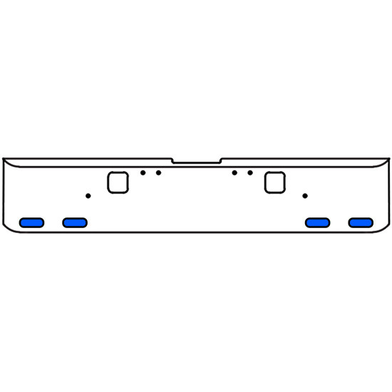 20 Inch Chrome Texas Rolled End Bumper Kit With Hook Holes And 4 Oval Amber-Blue Dual Revolution Lights For Freightliner Classic 120, 132 Xl 2002- 2007