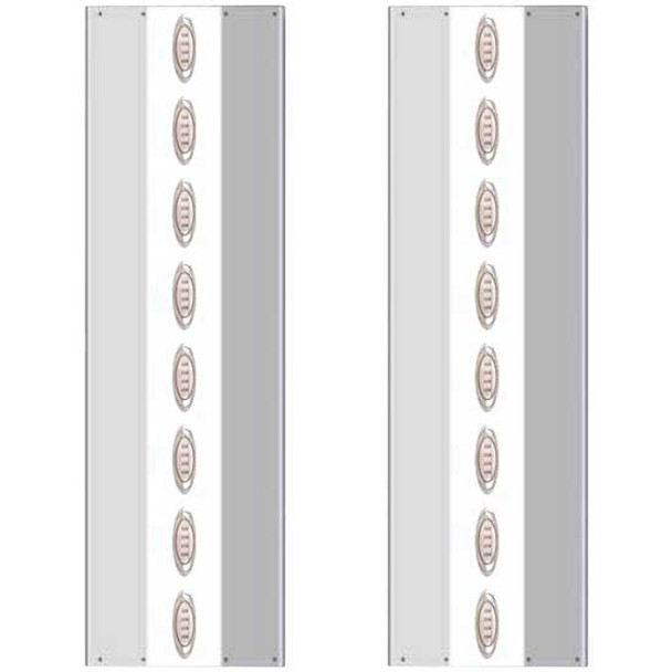 Stainless Steel Rear Sleeper Fairing Panels W/ 16 P1 Red/Clear LEDs For Kenworth W900B, W900L