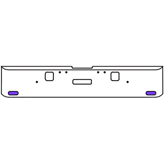 18 Inch Chrome Texas Rolled End Bumper Kit With Center Tow And Hook Holes And 2 Oval Amber-Purple Dual Revolution Lights For Freightliner Classic 120, 132 Xl 2002- 2007