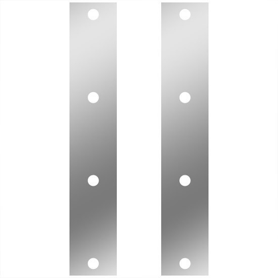 13 Inch Stainless Steel Front Air Cleaner Panels W/ 8 - 3/4 Inch Light Holes For Kenworth W900