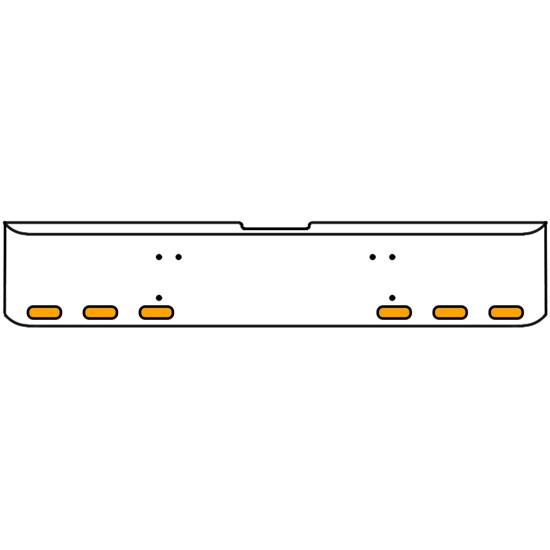 18 Inch Chrome Texas Rolled End Bumper Kit With Bolt Holes And 6 Oval Amber-Clear Chrome Lights For Freightliner Classic 120, 132 Xl 2008- 2010