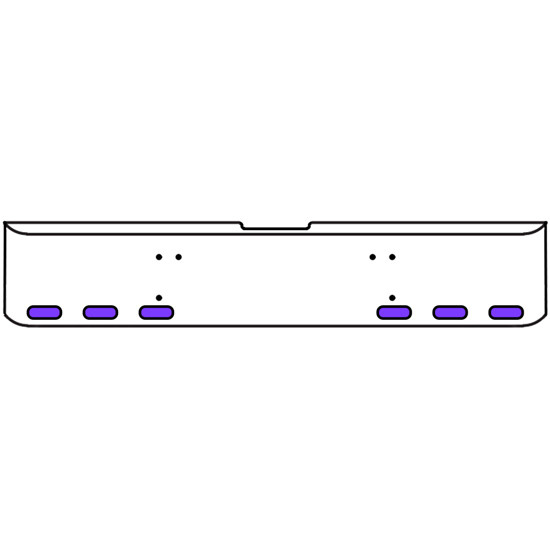 20 Inch Chrome Texas Rolled End Bumper Kit With Bolt Holes And 6 Oval Amber-Purple Dual Revolution Lights With Visors For Freightliner Classic 120, 132 Xl 2008- 2010