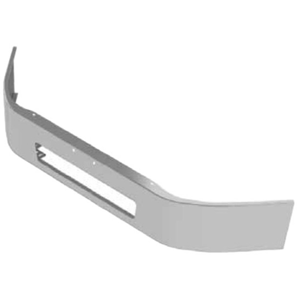 12 Inch Chrome Wrap Around Bumper, 10 Gauge W/ Vent & License Plate Mounting Holes For Freightliner M2-106