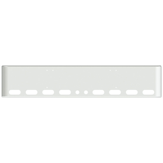 18 Inch Chrome Rolled End American Eagle Bumper With 8 Oval And 2 - 2 Inch Round Light Holes