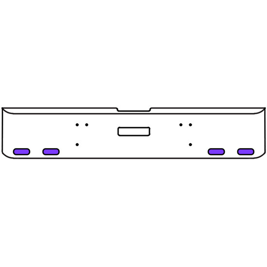18 Inch Chrome Texas Rolled End Bumper Kit With Center Tow Hole And 4 Oval Amber-Purple Dual Revolution Lights For Freightliner Classic 120, 132 Xl 2008- 2010