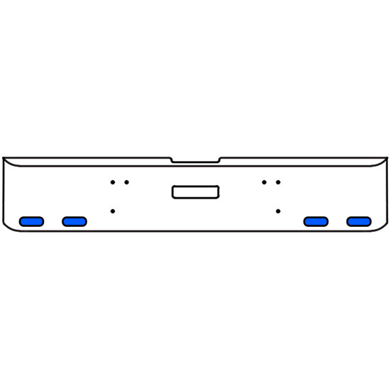 18 Inch Chrome Texas Rolled End Bumper Kit With Center Tow Hole And 4 Oval Amber-Blue Dual Revolution Lights For Freightliner Classic 120, 132 Xl 2008- 2010