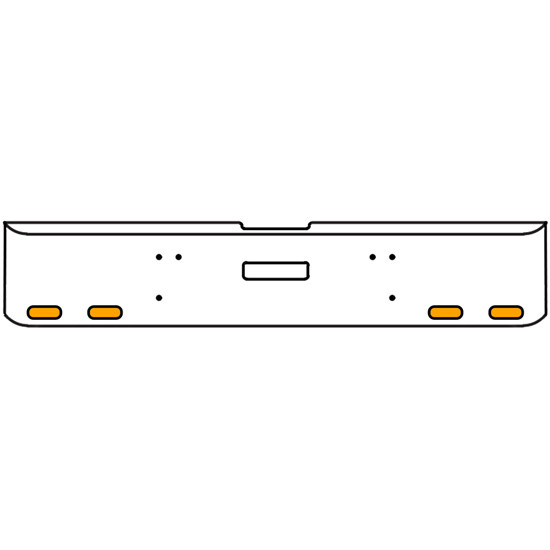 22 Inch Chrome Texas Rolled End Bumper Kit With Center Tow Hole And 4 Oval Amber-Clear Mirage Lights For Freightliner Classic 120, Xl 132 1990 - 2010