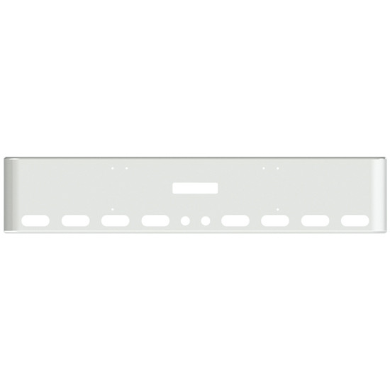 22 Inch Chrome Rolled End American Eagle Bumper With Tow, 8 Oval And 2 - 2 Inch Round Light Holes