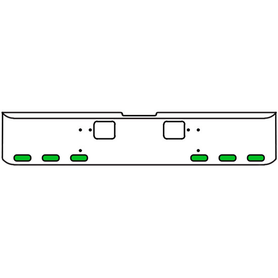 18 Inch Chrome Texas Rolled End Bumper Kit With Hook Holes And 6 Oval Amber-Green Dual Revolution Lights For Freightliner Classic 120, 132 Xl 2008- 2010