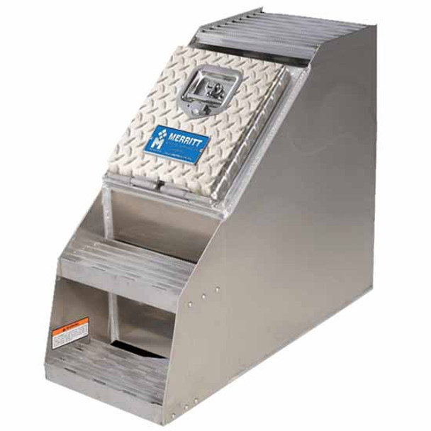 Merritt 12 X 23.5 X 28.5 Inch Aluminum Step Box W/ Diamond Plate Door