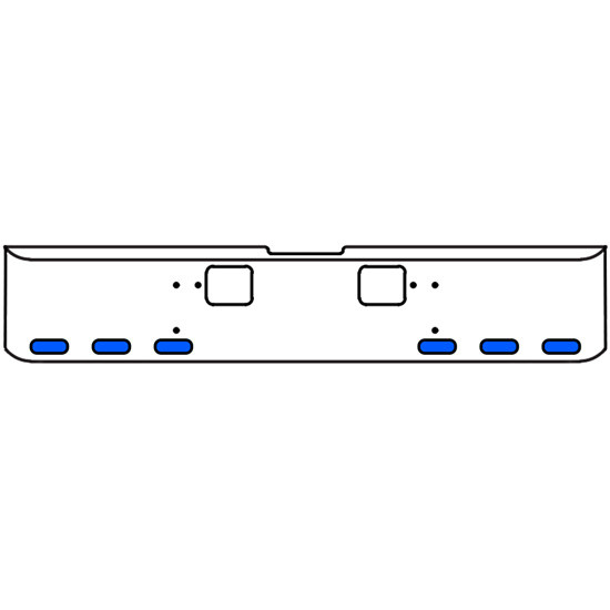 22 Inch Chrome Texas Rolled End Bumper Kit With Hook Holes And 6 Oval Amber-Blue Dual Revolution Lights For Freightliner Classic 120, Xl 132 1990 - 2010