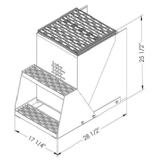 Merritt Aluminum 25 X 25 X 16 Inch 4 Battery Box With Step & Deck Plate