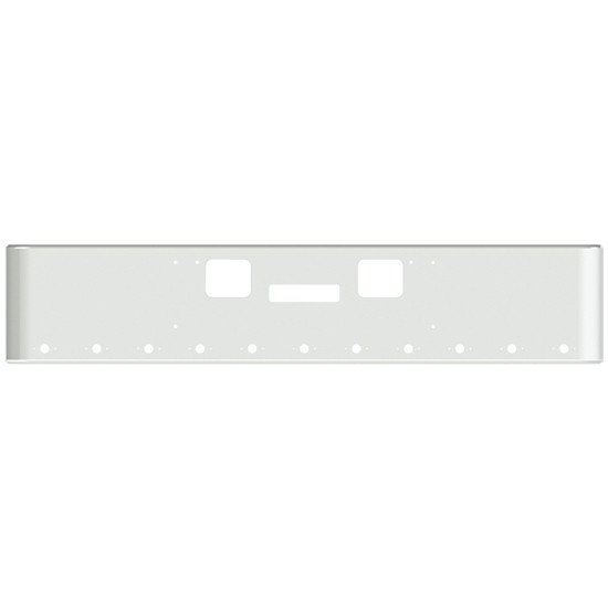 22 Inch Chrome Steel Texas Square Bumper With Mounting, Standard Step And Tow/Hitch Holes 11 M1 Millennium Light Holes For Freightliner Fld Classic Xl 2008-2010