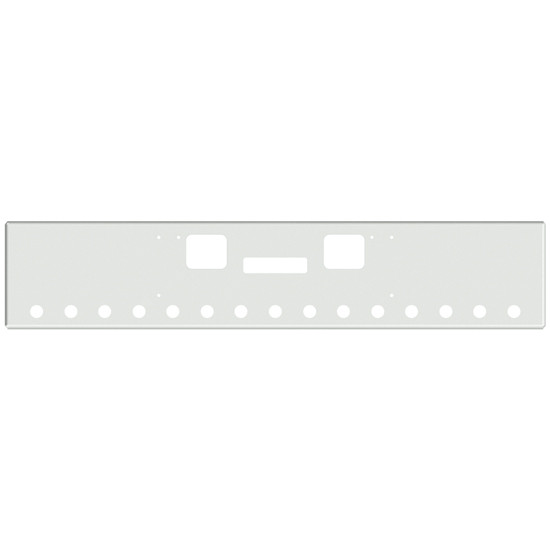 20 Inch Chrome American Eagle Bumper With Tow, Step, 15 - 2 Inch Round Light Holes