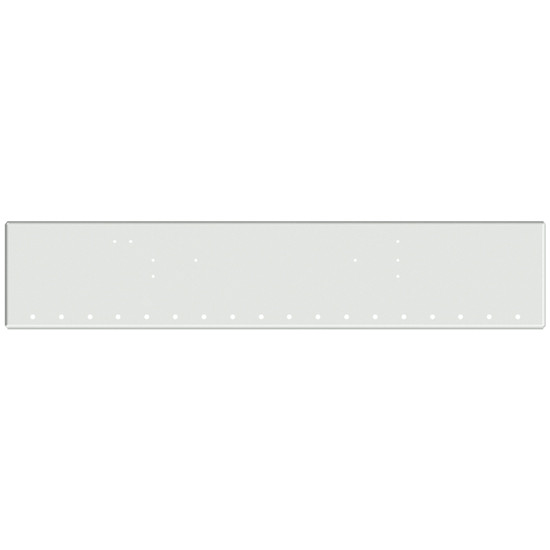 22 Inch Chrome Boxed End Bumper With 18 - 3/4 Inch Bullseye Light Holes For International 9370