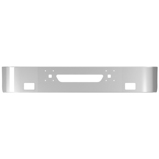 20 Inch Stainless Steel SBA Bumper With Tow, Vent And Fog Light Holes For International 9100I, 9200I, 9400I 1997-2007