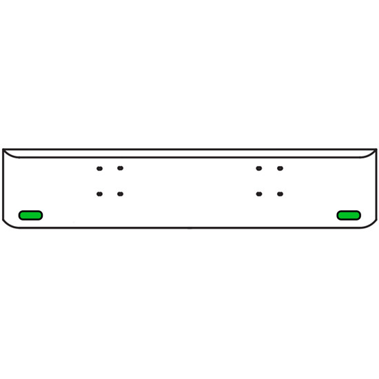 18 Inch Chrome Texas Rolled End Bumper Kit With Bolt Holes And 2 Oval Amber-Green Dual Revolution Lights With Visors For International 9900 Ix 2000 Thru 2011