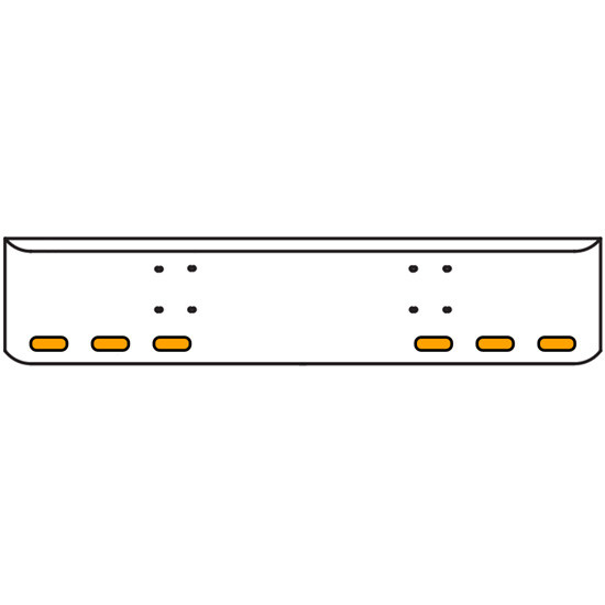 18 Inch Chrome Texas Rolled End Bumper Kit With Bolt Holes And 6 Oval Amber-Clear Chrome Lights For International 9900 Ix 2000 Thru 2011