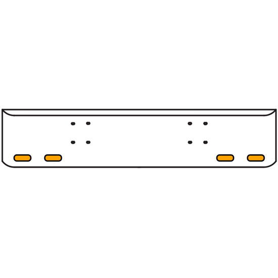 18 Inch Chrome Texas Rolled End Bumper Kit With Bolt Holes And 4 Oval Amber Mirage Lights For International 9900 Ix 2000 Thru 2011