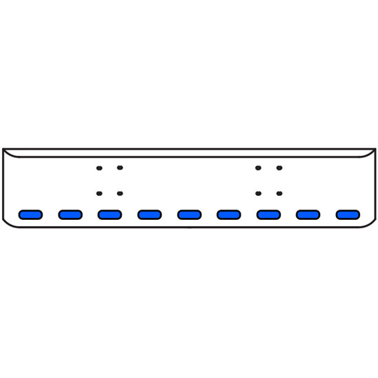 18 Inch Chrome Texas Rolled End Bumper Kit With Bolt Holes And 9 Oval Amber-Blue Dual Revolution Lights For International 9900 Ix 2000 Thru 2011
