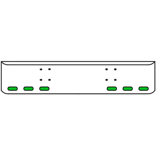 20 Inch Chrome Texas Rolled End Bumper Kit With Bolt Holes And 6 Oval Amber-Green Dual Revolution Lights With Visors For International 9900 Ix 2000 Thru 2011