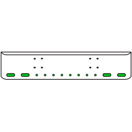 22 Inch Chrome Texas Rolled End Bumper Kit With Bolt Holes And 4 Oval-8 Round 2 Inch Amber-Green Dual Revolution Lights With Visors For International 9900 Ix 2000 Thru 2011