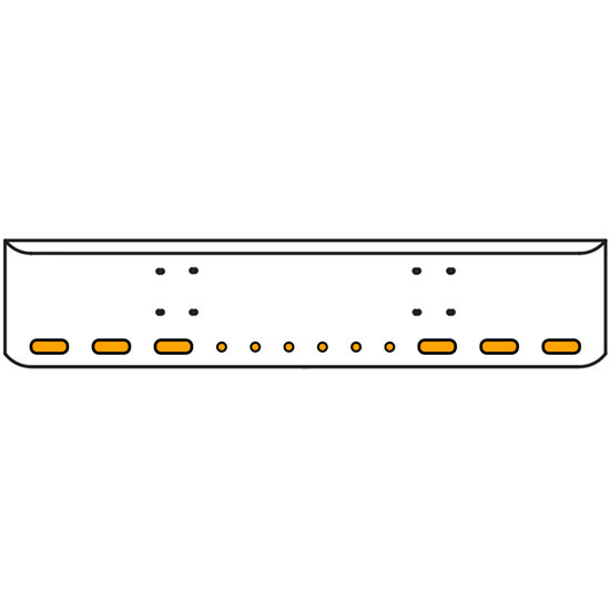 22 Inch Chrome Texas Rolled End Bumper Kit With Bolt Holes And 6 Oval-6 Round 2 Inch Amber-Clear Chrome Lights For International 9900 Ix 2000 Thru 2011