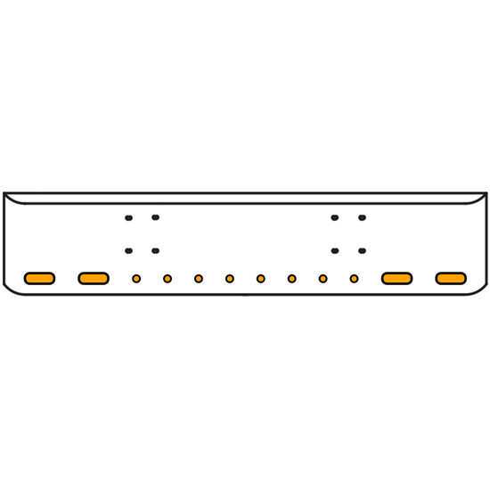 22 Inch Chrome Texas Rolled End Bumper Kit With Bolt Holes And 4 Oval-8 Round 2 Inch Amber-Clear Mirage Lights With Visors For International 9900 Ix 2000 Thru 2011