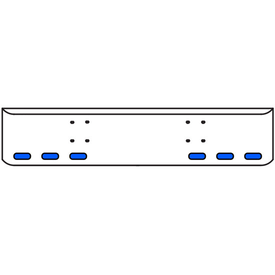 22 Inch Chrome Texas Rolled End Bumper Kit With Bolt Holes And 6 Oval Amber-Blue Dual Revolution Lights With Visors For International 9900 Ix 2000 Thru 2011