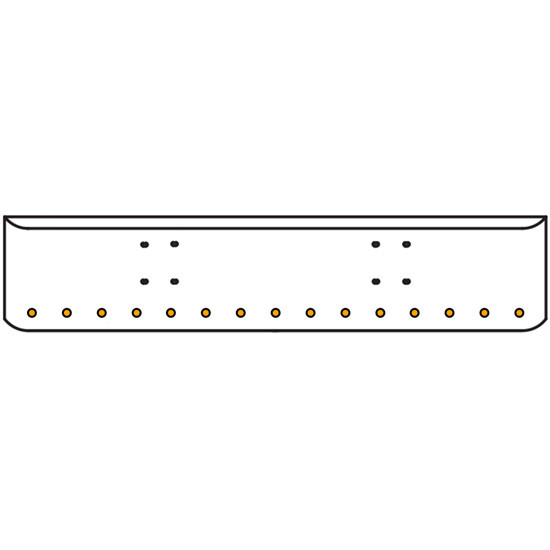 22 Inch Chrome Texas Rolled End Bumper Kit With Bolt Holes And 15 Round 2 Inch Amber-Clear Chrome Lights For International 9900 Ix 2000 Thru 2011