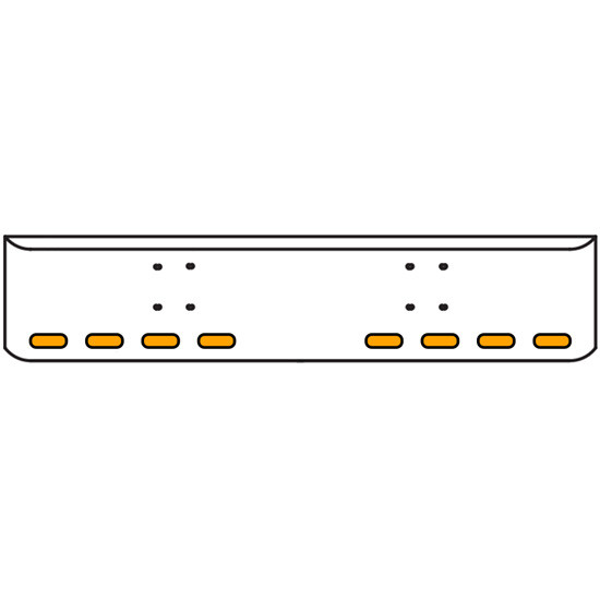 22 Inch Chrome Texas Rolled End Bumper Kit With Bolt Holes And 8 Oval Amber-Clear Mirage Lights With Visors For International 9900 Ix 2000 Thru 2011