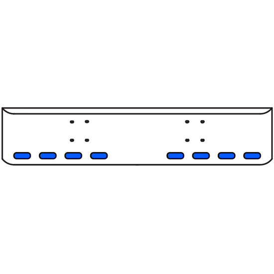 22 Inch Chrome Texas Rolled End Bumper Kit With Bolt Holes And 8 Oval Amber-Blue Dual Revolution Lights With Visors For International 9900 Ix 2000 Thru 2011