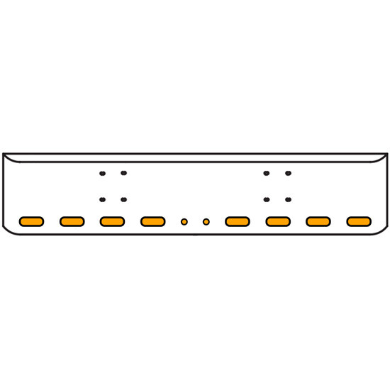 22 Inch Chrome Texas Rolled End Bumper Kit With Bolt Holes And 8 Oval-2 Round 2 Inch Amber-Clear Mirage Lights For International 9900 Ix 2000 Thru 2011
